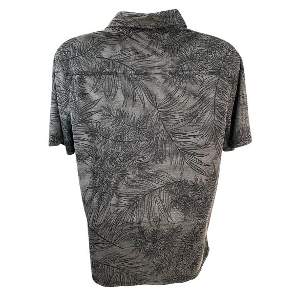 Tommy Bahama Shirt Size M Leaf Print Short Sleeve Button-Up Dark Base - Picture 2 of 8